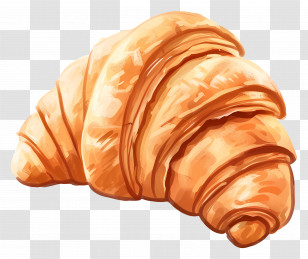 Croissant - Golden Flaky Croissant Illustration Transparent PNG