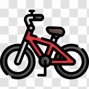 Bicycle - Red Bicycle Illustration In Simplistic Style Transparent PNG