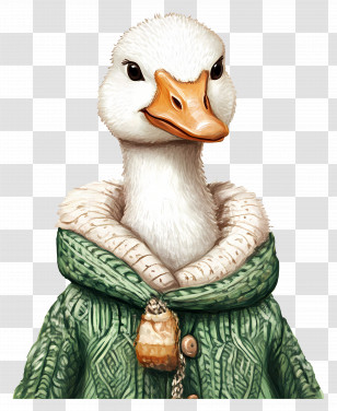 Goose In Sweater - Duck Wearing A Cozy Sweater Transparent PNG