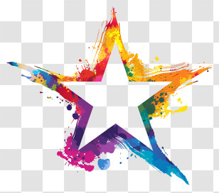 Star Shape - Colorful Abstract Star Splatter Art Transparent PNG