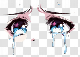 Cartoon Eye - Illustration Of Crying Eyes With Tears Transparent PNG