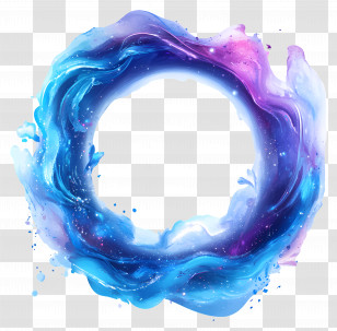 Blue Circle Frame - Abstract Water Ring Transparent PNG