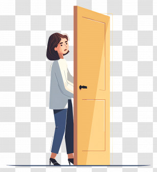 Open The Door - Woman Opening A Door Transparent PNG