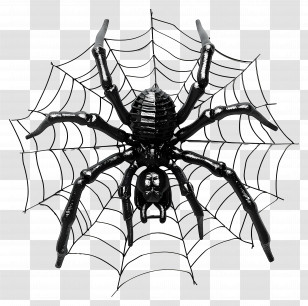 Spider - Black Spider On Web Transparent PNG