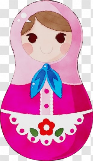 Pink Clip Art Cartoon Bib Magenta - Watercolor Transparent PNG
