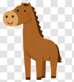 Icon - Cute Brown Cartoon Horse Illustration Transparent PNG