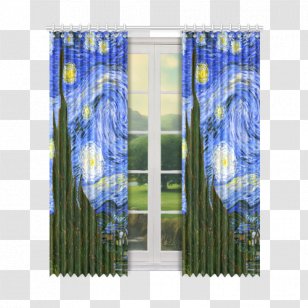 Curtain Window Shade - Van Gogh The Starry Night Transparent PNG