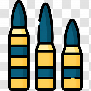 Bullet - Illustration Of Bullet Cartridges Transparent PNG