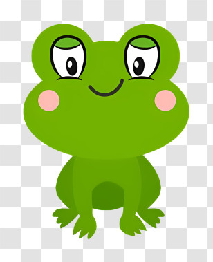 Cartoon - Cute Cartoon Frog With A Cheerful Smile Transparent PNG