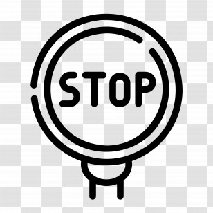 Stop Sign - Circular Stop Sign Transparent PNG