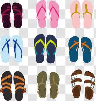 Sandal Flip-flops - Hand - Vector Hand-painted Sandals And Transparent PNG