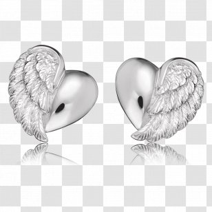 Earring Cubic Zirconia Jewellery Charms & Pendants Sterling Silver - Earrings - Heart Wing Transparent PNG