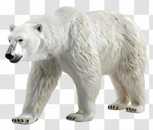 Polar Bear Side View - Realistic Polar Bear In Arctic Habitat Transparent PNG