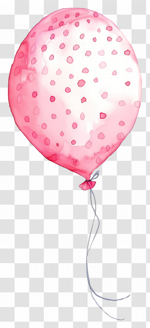 Single Balloon - Pink Polka Dot Balloon Illustration Transparent PNG