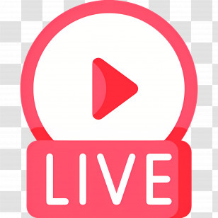 Youtube Live - Live Streaming Icon With Play Button Transparent PNG