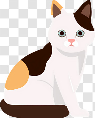 Cat - Calico Cat Sitting Illustration Transparent PNG