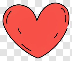 Cartoon - Red Heart Symbol On Transparent Background Transparent PNG
