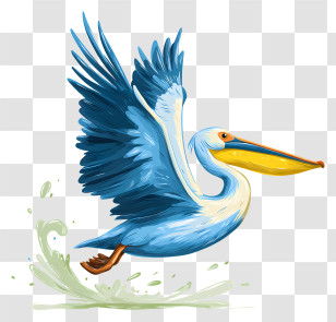 Pelican - Blue Pelican In Flight Transparent PNG