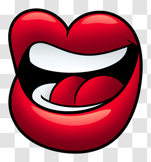 Cartoon Mouth - Bold Red Cartoon Lips Illustration Transparent PNG