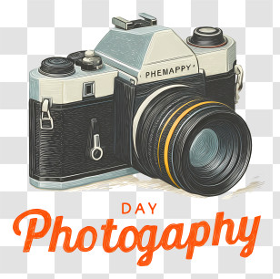 World Photography Day - Camera Illustration For Photography Day Transparent PNG
