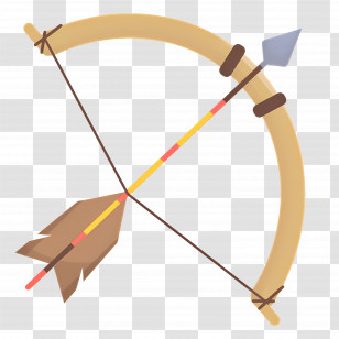 Bow Arrow - Wooden Bow And Arrow Illustration Transparent PNG