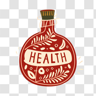 Health Bottle - Artistic Health Potion Bottle Design Transparent PNG