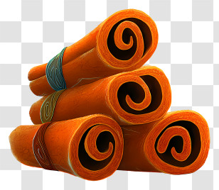 Cartoon Cinnamon - Rolled Orange Yoga Mats Transparent PNG