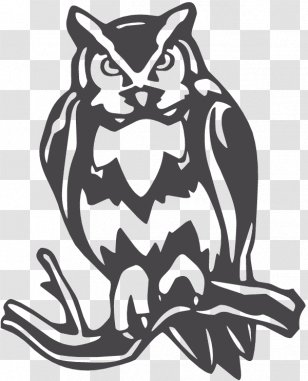 Owl Bird Clip Art - Black And White Transparent PNG