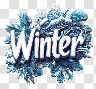 Winter - Winter-Themed Holiday Text With Snowy Design Transparent PNG