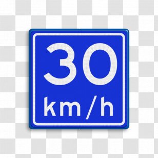 Advisory Speed Limit Traffic Sign Reglement Verkeersregels En Verkeerstekens 1990 Road - Number Transparent PNG