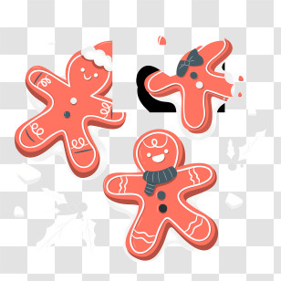 Gingerbread Men - Decorated Gingerbread Men Transparent PNG