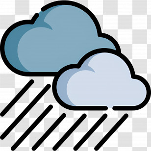 Raining Cloud - Illustration Of Rain Clouds With Drops Transparent PNG