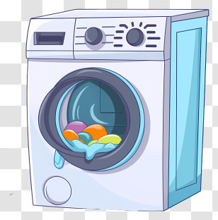 Washing Machine - Washing Machine With Clothes Transparent PNG