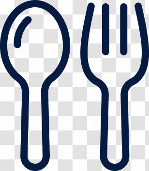 Fork And Spoon Icon - Simple Fork And Spoon Icon Design Transparent PNG