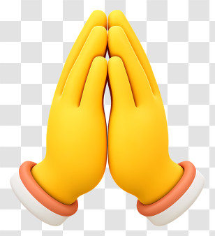 Praying Hands Emoji - Yellow Praying Hands Emoji Transparent PNG
