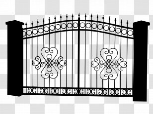 Photography Illustration - Silhouette - Vector Material European Rich Iron Gate Pattern Transparent PNG