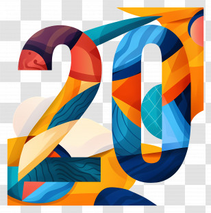 Number 20 - Vibrant Abstract Number 20 Transparent PNG