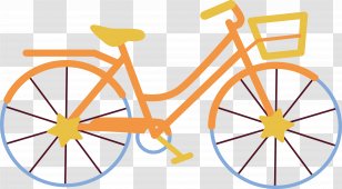 Bicycle Wheel Road Frame Hybrid - Cartoon - Orange Bike Transparent PNG