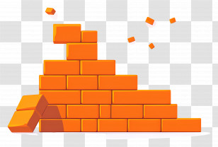 Stack Of Bricks - Falling Brick Wall Illustration Transparent PNG