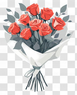 Red Rose Bouquet - Beautiful Bouquet Of Red Roses Transparent PNG