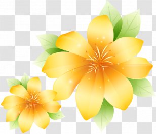 Flower Yellow Art Painting Poster - Canvas - Large Clipart Transparent PNG