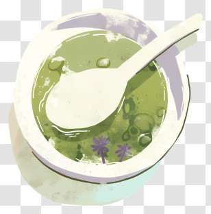Matcha Tea - Bowl Of Green Soup Transparent PNG