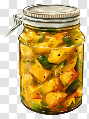Mango Pickle - Jar Of Delicious Mango Pickles Transparent PNG