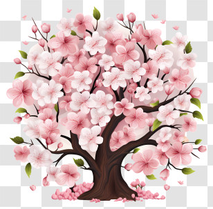 Sakura Flower Frame - Beautiful Cherry Blossom Tree In Bloom Transparent PNG