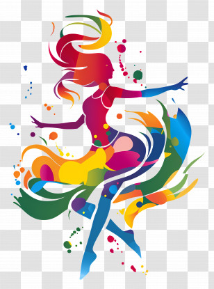 Dancer - Flowing Abstract Colorful Dancing Female Art Transparent PNG