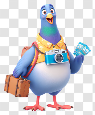 Pigeon Tourist - Traveling Pigeon With Camera Transparent PNG